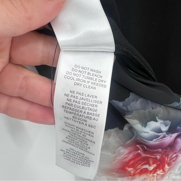 Adrianna Papell Floral Overlay Maxi Wide Leg Jumpsuit in Black Multi Size 16 - Picture 13 of 16